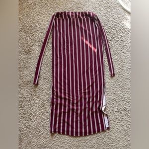 Women’a Rue 21 Maxi Skirt Brick Res and white stripes